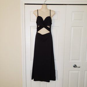 Black Midriff Sweetheart Halter Dress Size Small